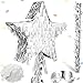 Sratte Star Piata with Tassel Mini Silver Piata Festive Star Piata with Stick Blindfold Confetti Foil Piata 12 x 12 x 3 Inch for Adults Anniversary Mexican Birthday Baby Shower Party - Image 2