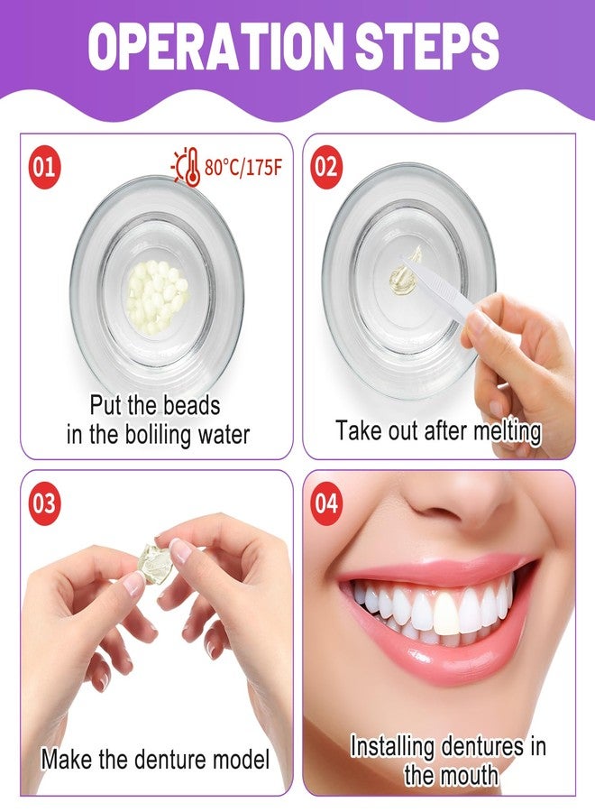 Ceonam 1.0oz / 30ml Moldable Tooth Repair Kit with Stainless Steel Tweezer and Dental Pick, Temporary Teeth Replacement Beads in Natural Color for Broken or Missing Teeth, Denture Repair, and DIY Oral Care - Image 3