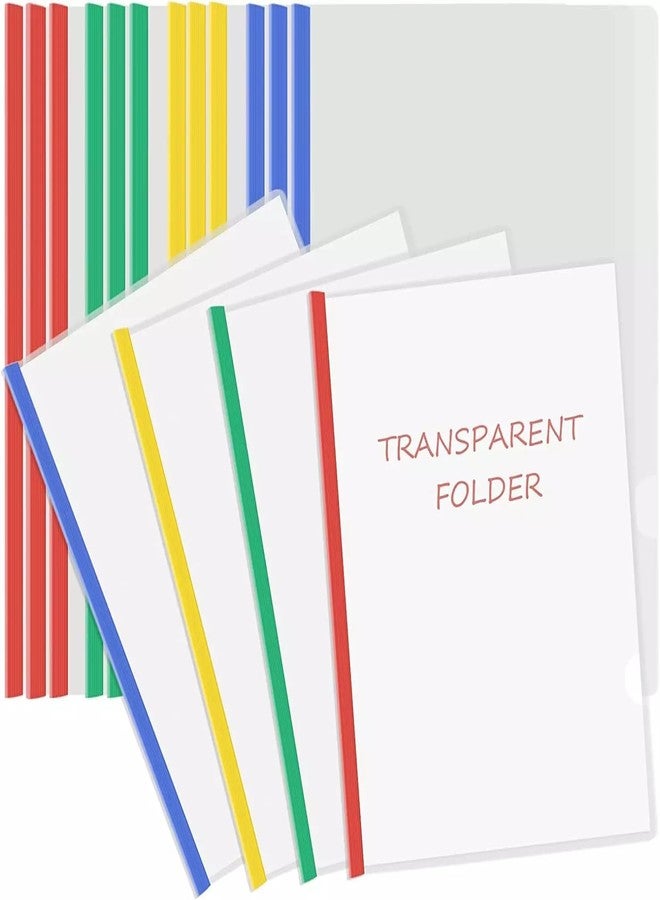 Future X Plastic A4 Size | Stick Transparent File Folder Stick File/Strip File for A4 Paper Holder Storage Case Organizer, My Clear Plastic 100 microns (Transparent_Pack of 10) - Image 1