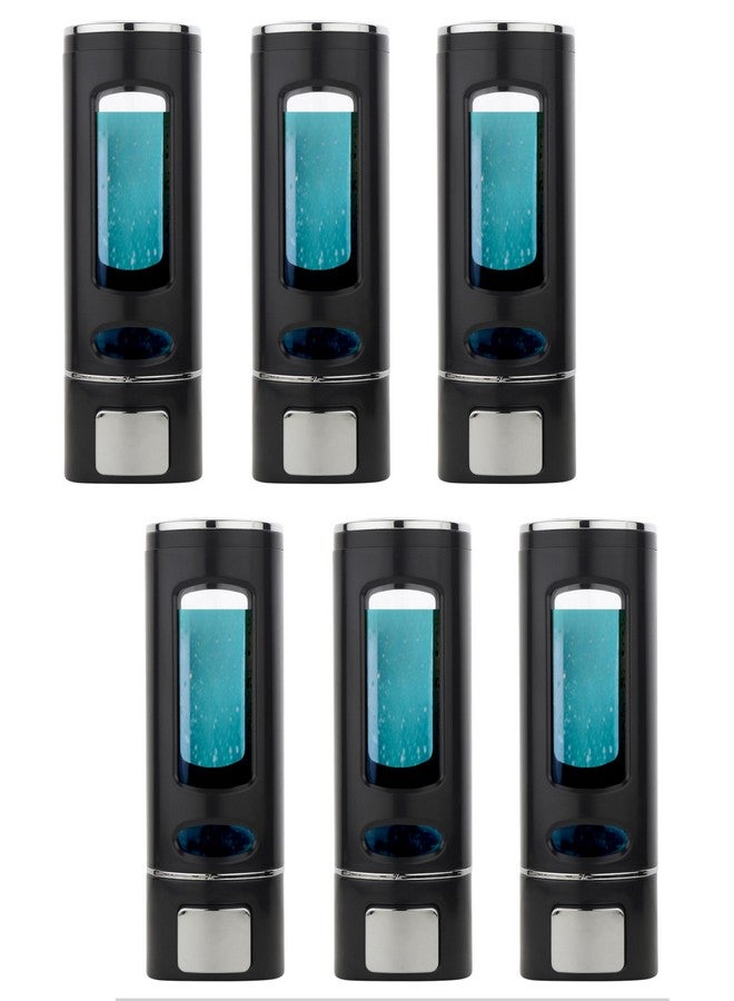 BATH GURU BATH GURU Plastic Liquid Sanitizer Shower Gel Dish Wash Soap Dispenser For Bathroom Kitchen Capsule Black 400 Ml Pack Of (6) - Image 1