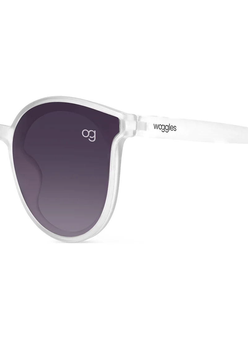 Woggles Eyeshield White Round Kids Sunglasses