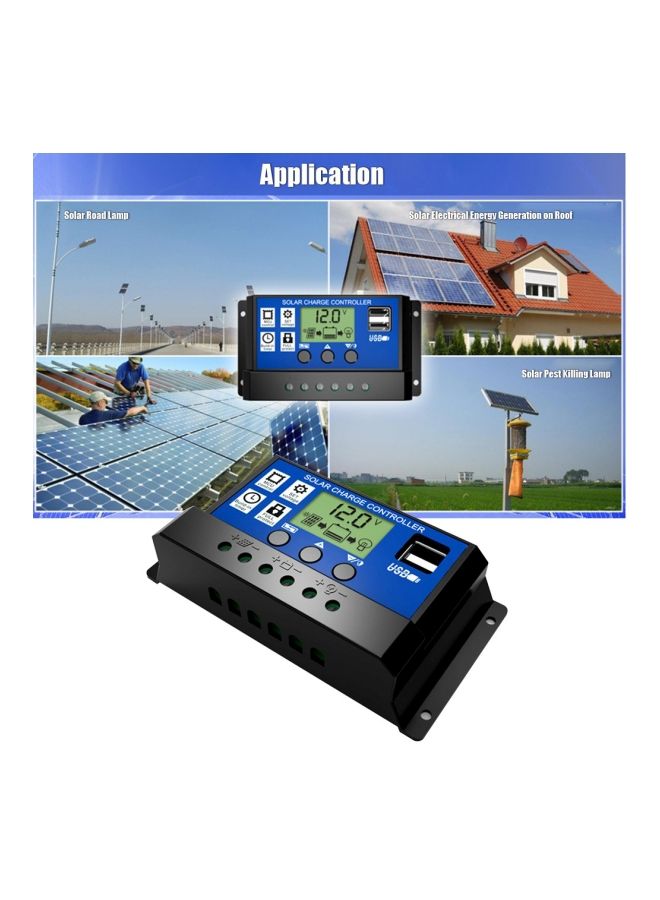 NIBEMINENT LCD Solar Charge Controller Black/Blue 15x3.5x7.8centimeter  - Image 5