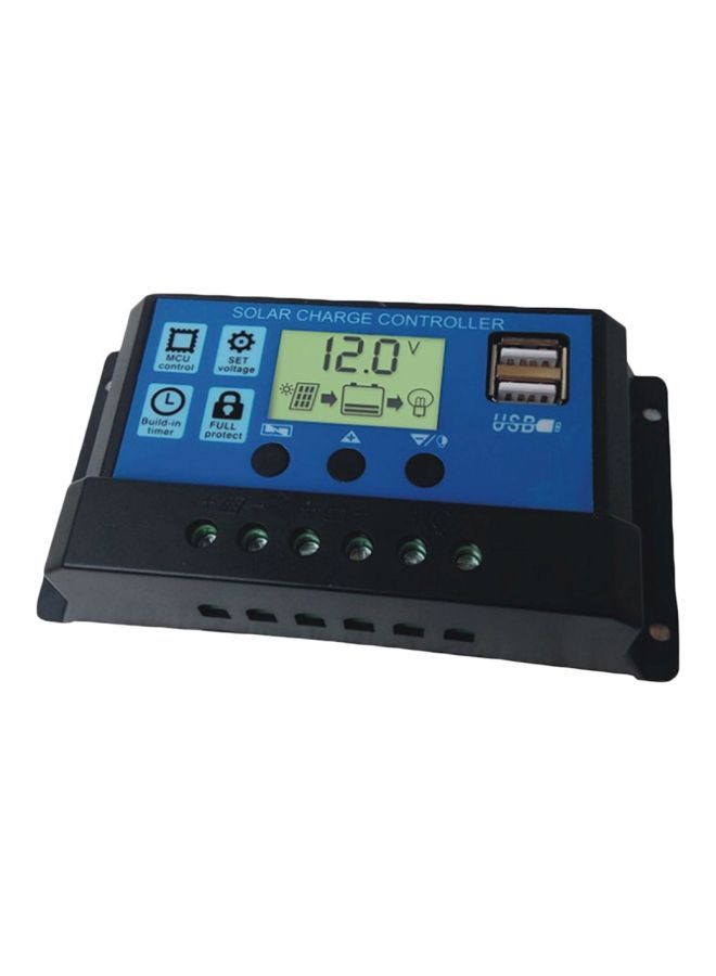 NIBEMINENT LCD Solar Charge Controller Black/Blue 15x3.5x7.8centimeter  - Image 1
