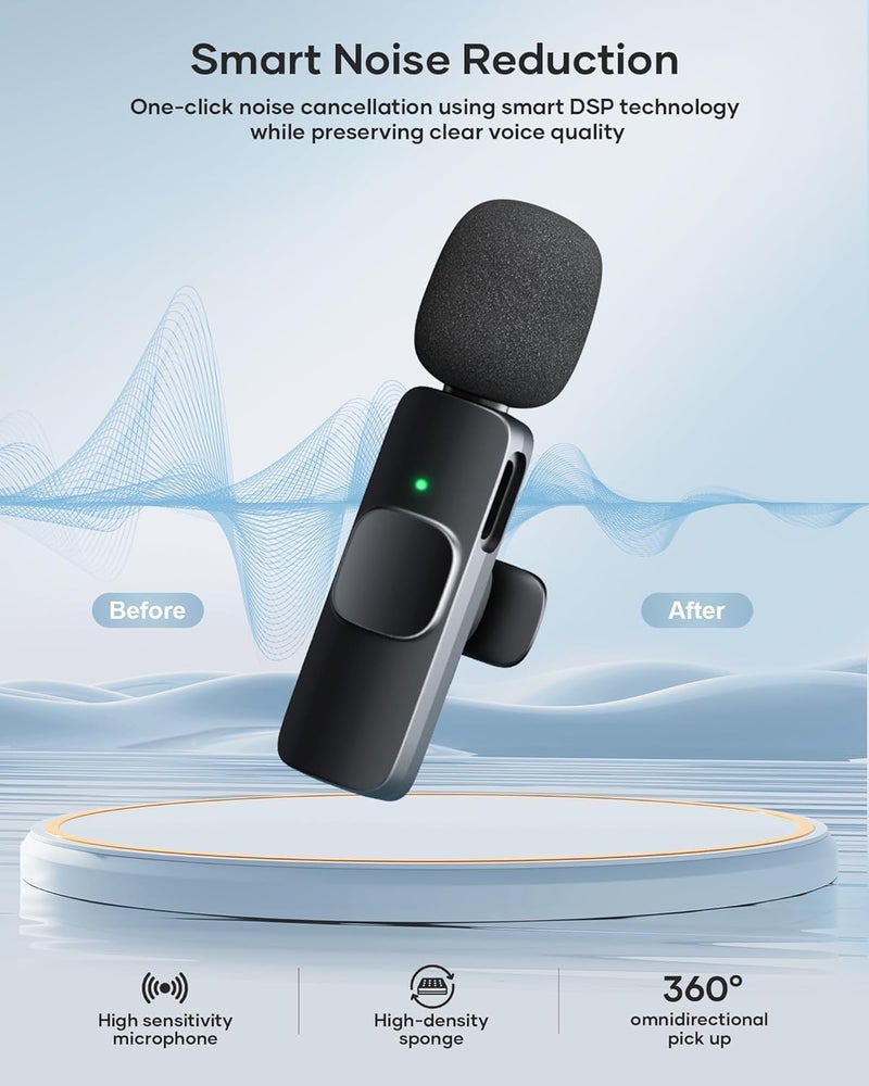 AMBLIC New K9 Mic Wireless Micophone Dual Mic | Plug & Play with Type-C Noise Cancelling Fur for Video Recording, Vlogging, Interview, Reels, Live Streaming, Compatible with All Smartphones - Image 4