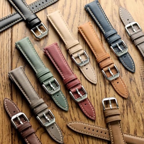 WatchGecko Whitby Vintage Padded Leather QR Watch Strap [Chestnut Brown, 20mm] - Image 5
