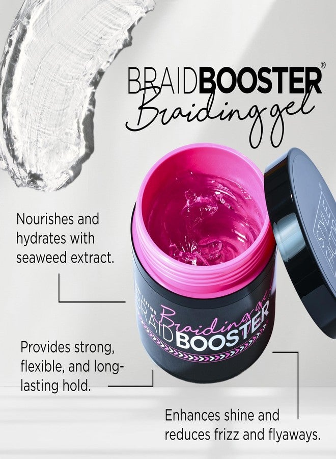 Style Factor Braid Booster Braiding Gel - Strong Hold & Conditioning Shine Hair Gel with Seaweed Extract - for Braids, Twists and Locs - 7.25 oz (Pink) - Image 3