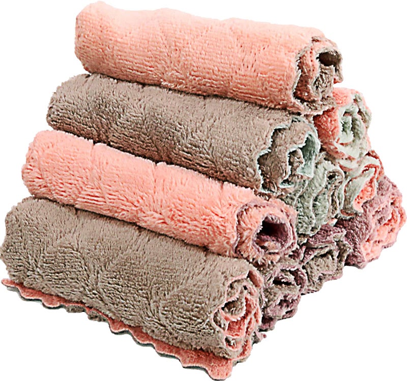 SAOYOAS 10 Pack Kitchen Cloth, Microfiber Dish Towels Washcloths, Super Absorbent Coral Velvet Dishtowels, Premium Cleaning Cloths,Non-Stick Oil Quick Dry Dish Towels, Soft Tea Towel, Table Cleaning Cloths. - Image 1