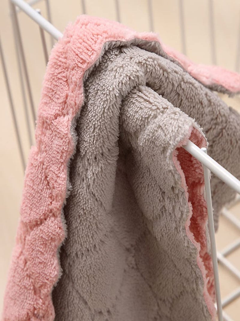 SAOYOAS 10 Pack Kitchen Cloth, Microfiber Dish Towels Washcloths, Super Absorbent Coral Velvet Dishtowels, Premium Cleaning Cloths,Non-Stick Oil Quick Dry Dish Towels, Soft Tea Towel, Table Cleaning Cloths. - Image 2
