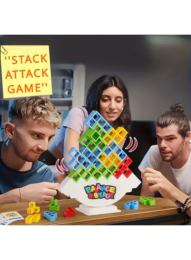 Balance Blocks Tower Game 73 Pcs Stacking Family Party Fun Desktop Toy Set - Image 2