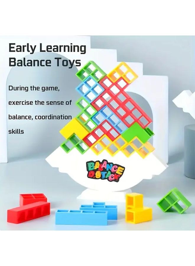 Balance Blocks Tower Game 73 Pcs Stacking Family Party Fun Desktop Toy Set - Image 5