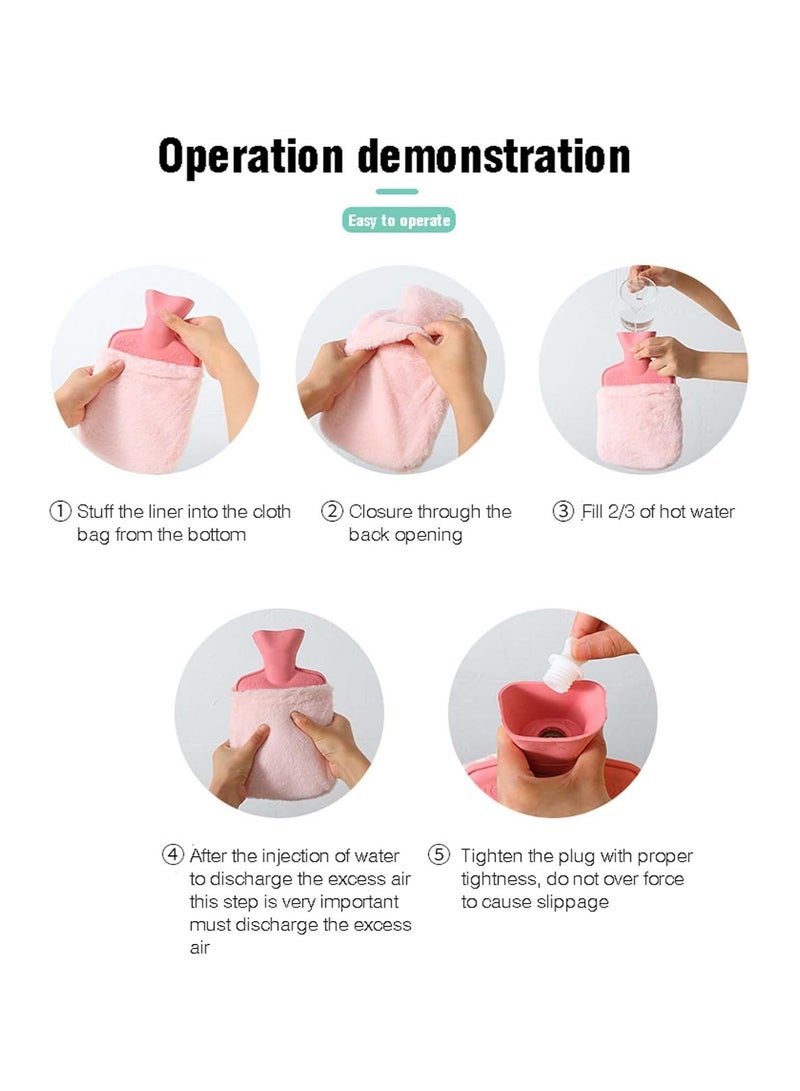 general Cartoon Melody Hot Water Bottle Foot Warmer 1L Hot Water Bottle & Cold Compress with Cute Anime Character Plush Set Relieve pain with a cute faux fur case - Image 4