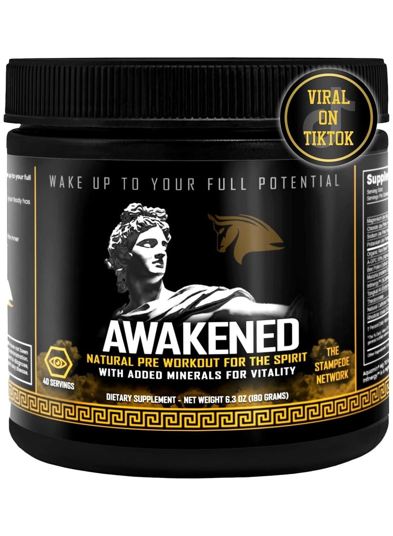 Awakened Alchemy Pre Workout Powder 12-in-1 | Conscious Energizer | Bee Pollen + N.O. Booster | Mucuna Pruriens, Tongkat Ali, Rhodiola, Alpha GPC & Trace Minerals | Spartan Bee Bread Brand, 40SV - Image 1