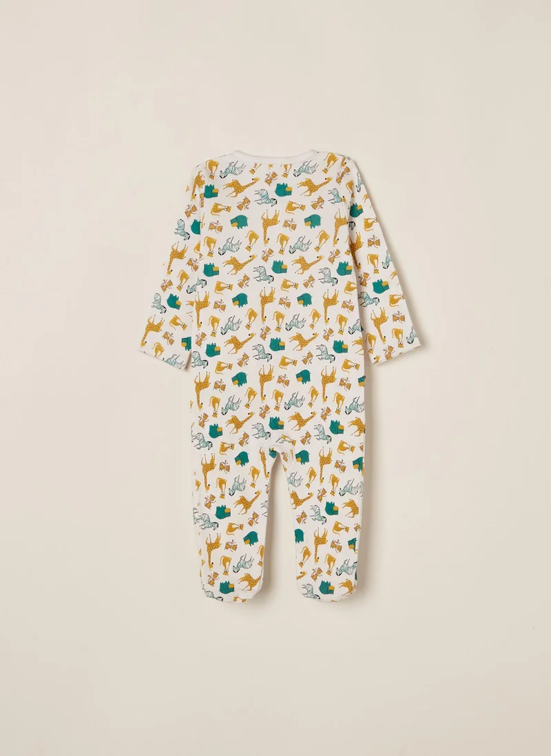 Zippy 3 Sleepsuits for Babies 'Zoo', Multicoloured