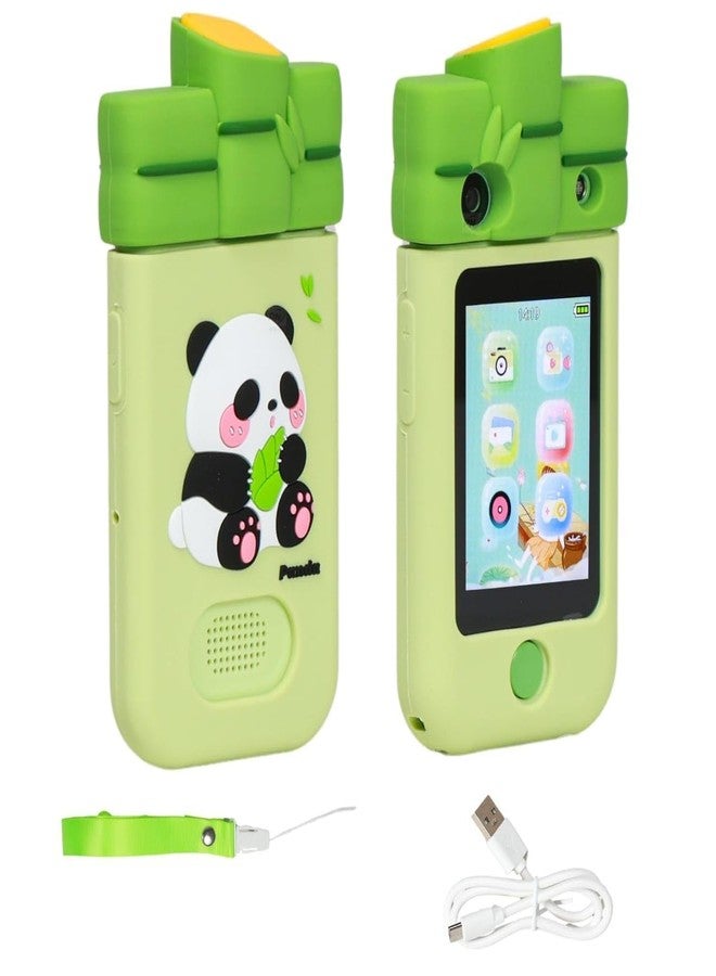 RUZARTH Kids Smart Phone Toy with 180° Flip Camera & Touch Screen | Educational Learning Mobile with Games, Music, Camera & Video | Gift for Boys & Girls Age 3–12 Years. (Green – Panda) - Image 1