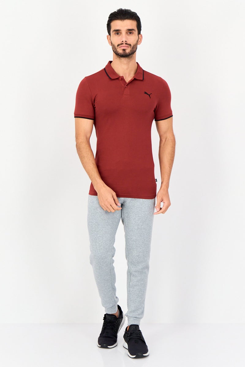 PUMA تي شيرت بولو للرجال بأكمام قصيرة مناسب للرياضة في الهواء الطلق، مارون - Image 3