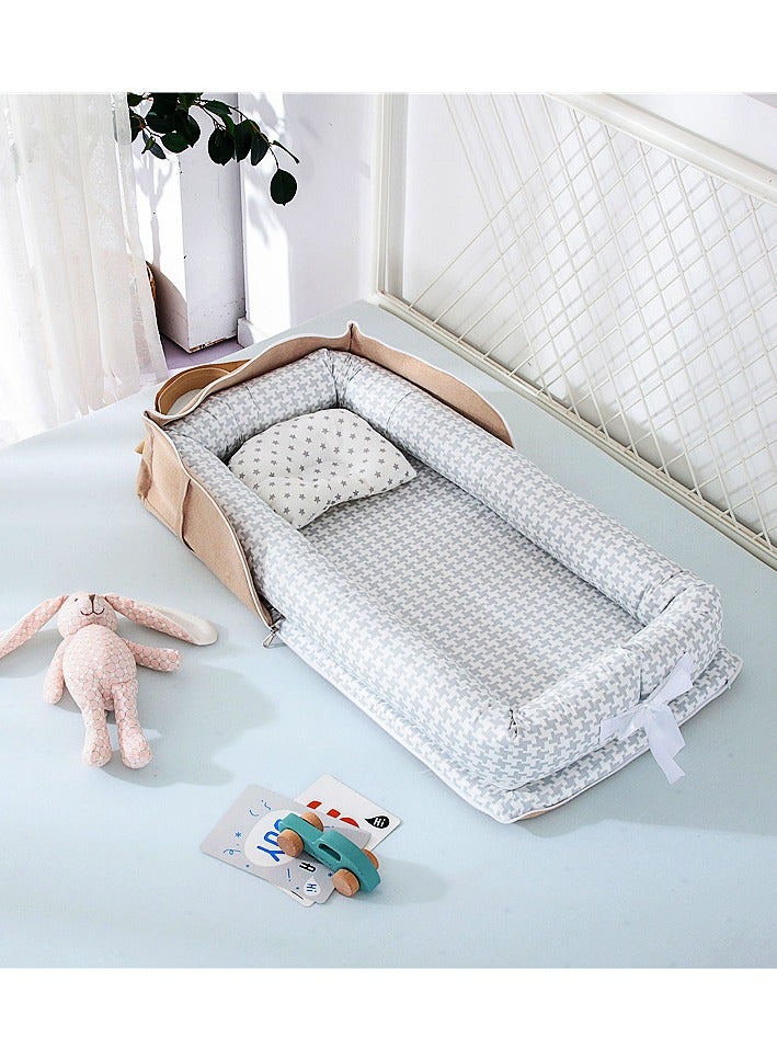 عش الطفلحقيبة حفاضات Baby Lounger للمواليد الجدد: سرير سفر محمول قابل للطي للأطفال الصغار من عمر 0 ​​إلى 12 شهرًا مصنوع من القطن بنسبة 100% وجيد التهوية - للاستخدام الداخلي والخارجي - Image 2