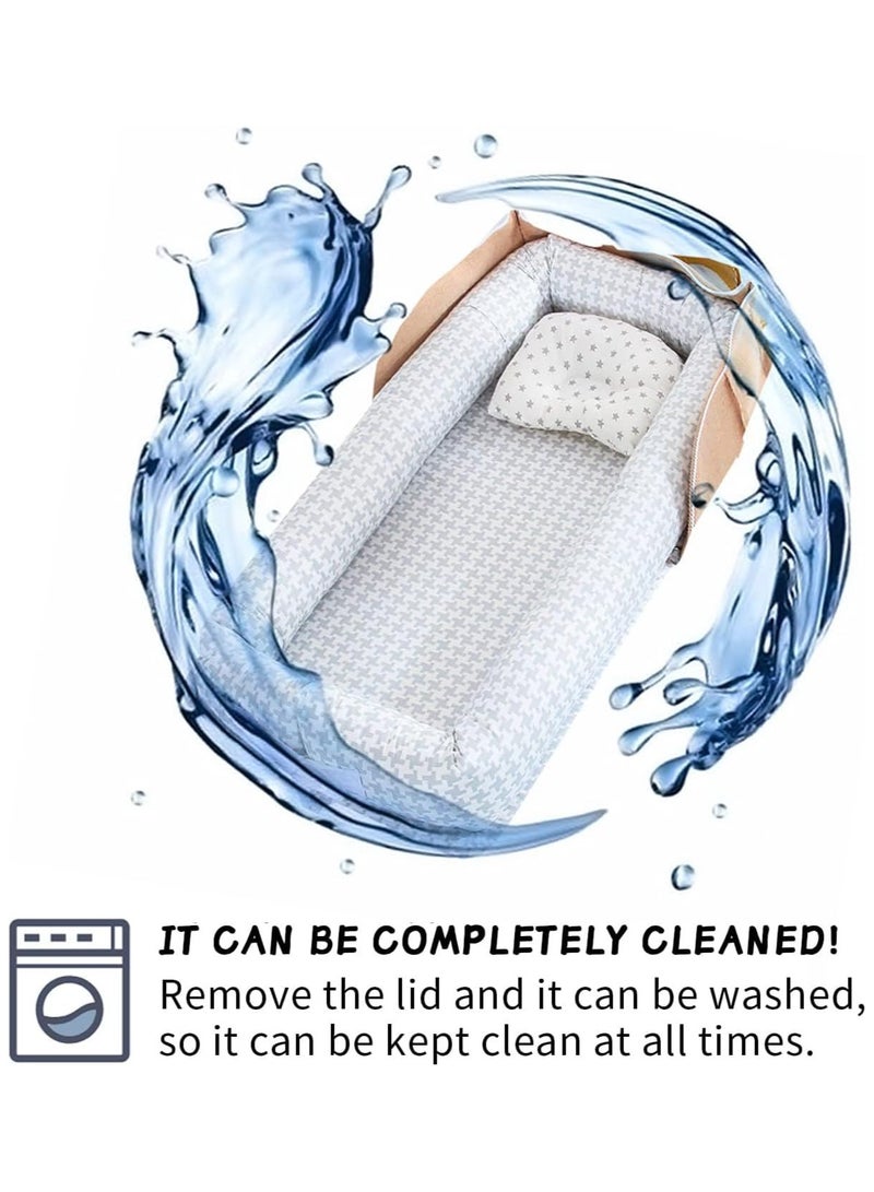 عش الطفلحقيبة حفاضات Baby Lounger للمواليد الجدد: سرير سفر محمول قابل للطي للأطفال الصغار من عمر 0 ​​إلى 12 شهرًا مصنوع من القطن بنسبة 100% وجيد التهوية - للاستخدام الداخلي والخارجي - Image 5