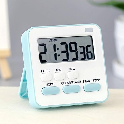 Nathgra Multi-Function Electronic Alarm Clock Timer with Flashing Light,Dual-Purpose Stopwatch time Management Reminds,Learning Cooking Countdown, Laboratory Timer (Blue) - Image 1