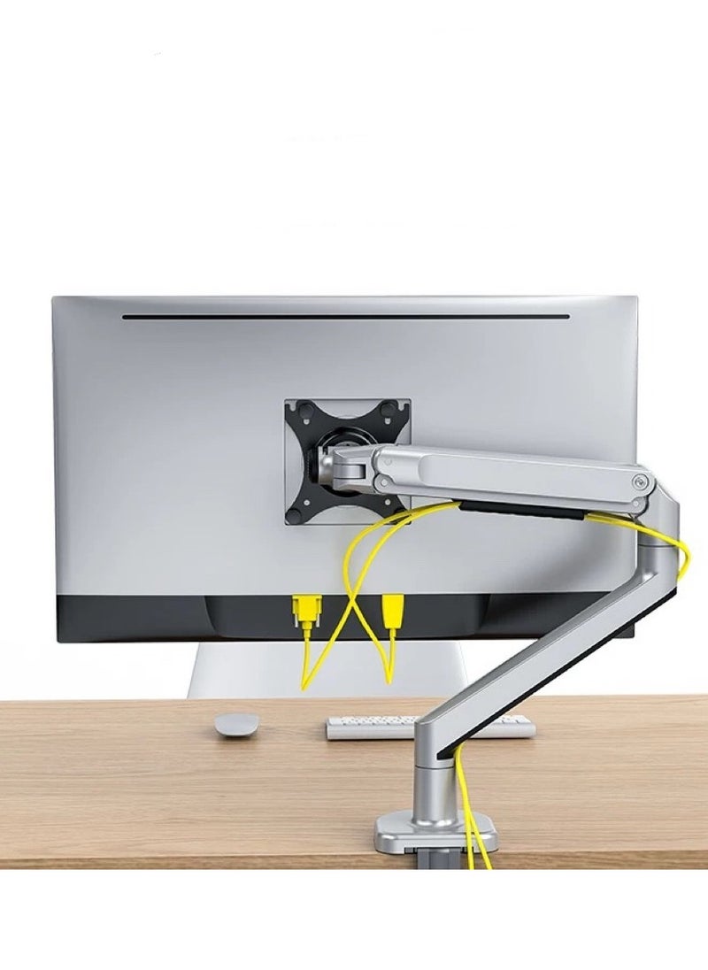 AiQi PVC+Aluminum Alloy Full-Motion Gas Spring Monitor Arm (Supports 2–10KG) — Suitable for 17–32 Inch Screens, Multi-Angle Free Adjustment, Perfect for Office Work, Gaming, and Home Entertainment Across All Scenarios.  - Image 2