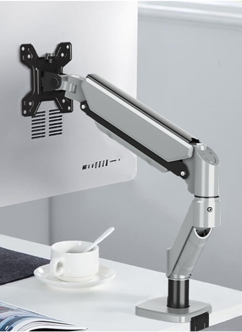 AiQi PVC+Aluminum Alloy Full-Motion Gas Spring Monitor Arm (Supports 2–10KG) — Suitable for 17–32 Inch Screens, Multi-Angle Free Adjustment, Perfect for Office Work, Gaming, and Home Entertainment Across All Scenarios.  - Image 1
