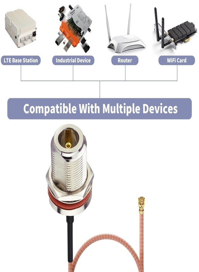 Superbat UF.L/IPX Female to N Type Female Bulkhead Mount Pigtail Cable 8inch Low Loss RG178 Coaxial Jumper(2Pcs) for RF Applications,Base Stations,PCI WiFi Card,Wireless Router,Gateway etc - Image 4