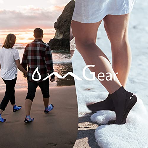 OMGear Water Socks Beach Sand Volleyball Socks Wetsuit Fins Booties Aqua Shoes Anti-Slip Dive Socks Ultra Stretch for Snorkeling Swimming Surfing Scuba Diving Spearfishing Kayaking (Leaf, S) - Image 2