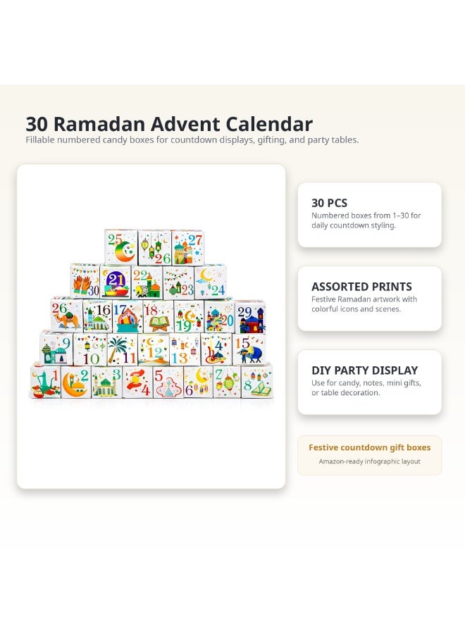 Daytoyz 30 Ramadan Advent Calendar, Ramadan Calendar, Ramadan Gift Bags, Ramadan Stickers, Countdown Calendar, Umrah Mubarak Stickers, Eid Mubarak Stickers, Eid Gift Bags, Ramadan Bags, Ramadan Gift Box - Image 3
