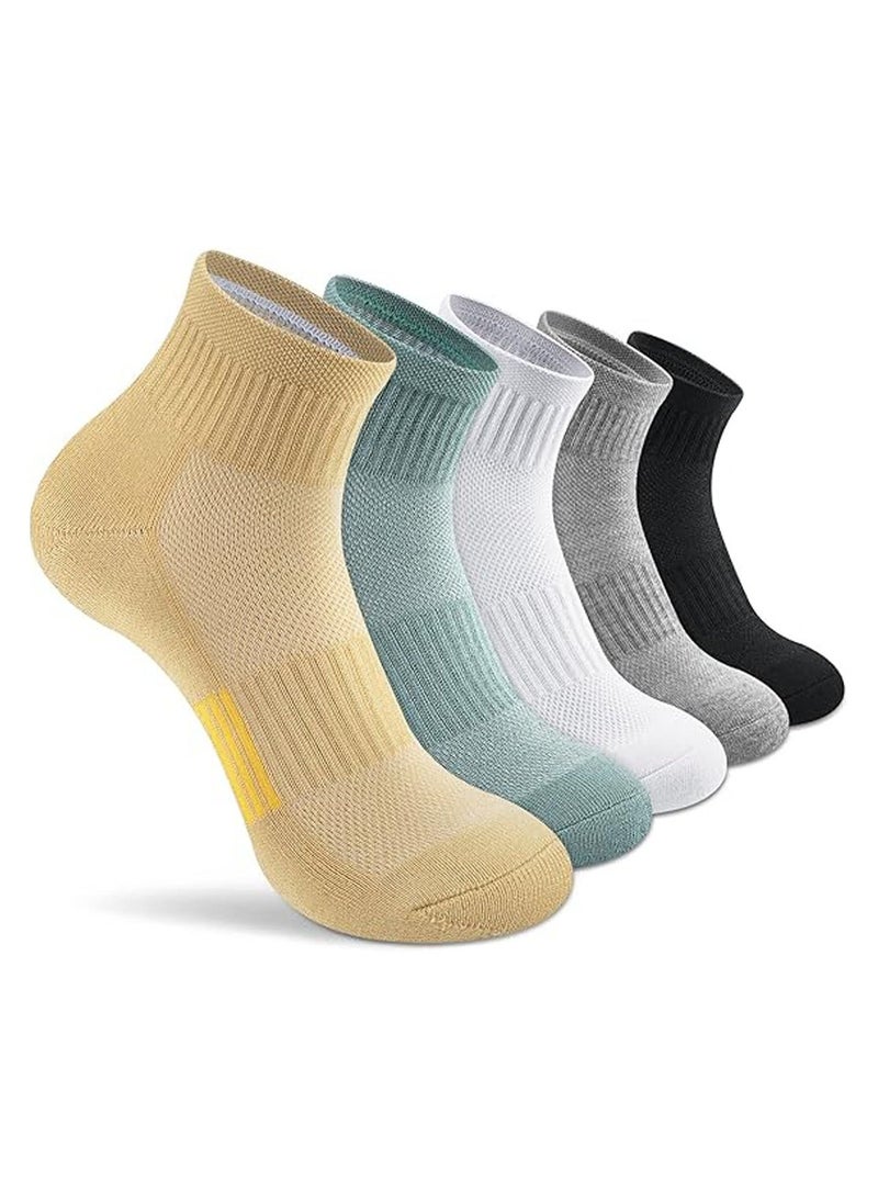 5 Pairs Summer Sports Sweat Absorbent Socks for Men and Women (Size 37-45) - Image 1