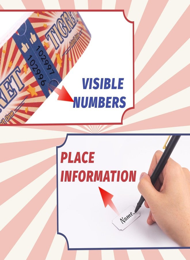 Amviner Carnival Roll Raffle Tickets Single Roll Carnival Party Tickets for Events, Classroom or School Carnivals, Fall Carnival, Family Games, Door Prizes (1000 Pcs) - Image 3