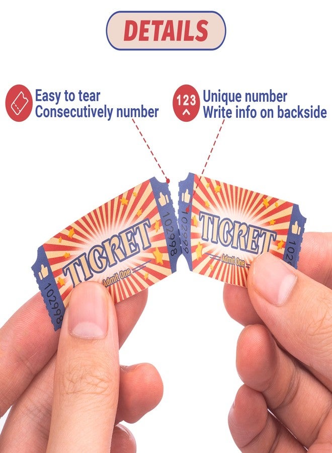 Amviner Carnival Roll Raffle Tickets Single Roll Carnival Party Tickets for Events, Classroom or School Carnivals, Fall Carnival, Family Games, Door Prizes (1000 Pcs) - Image 5