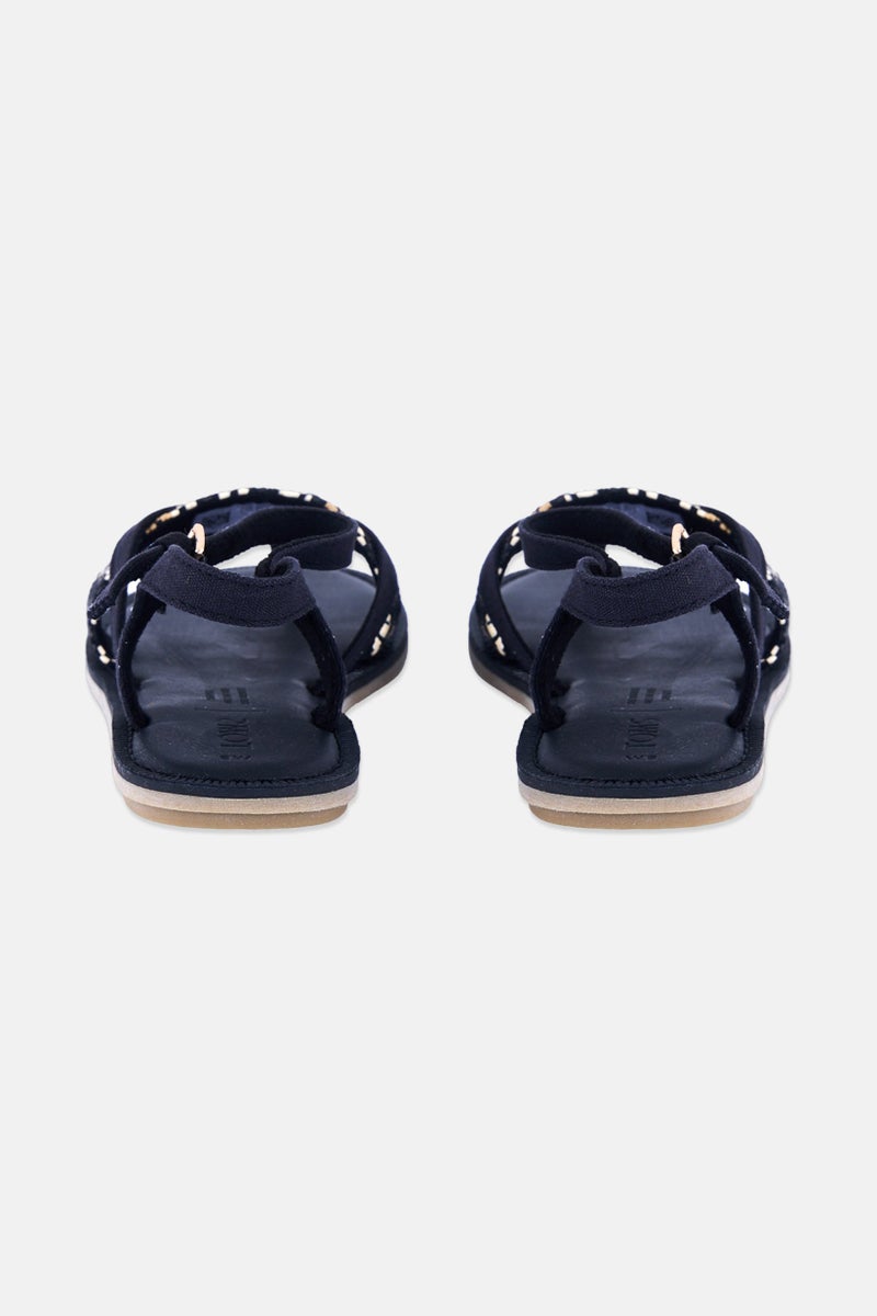 TOMS Women Lexie Geometric Adjustable Buckle Flats, Black Combo - Image 2