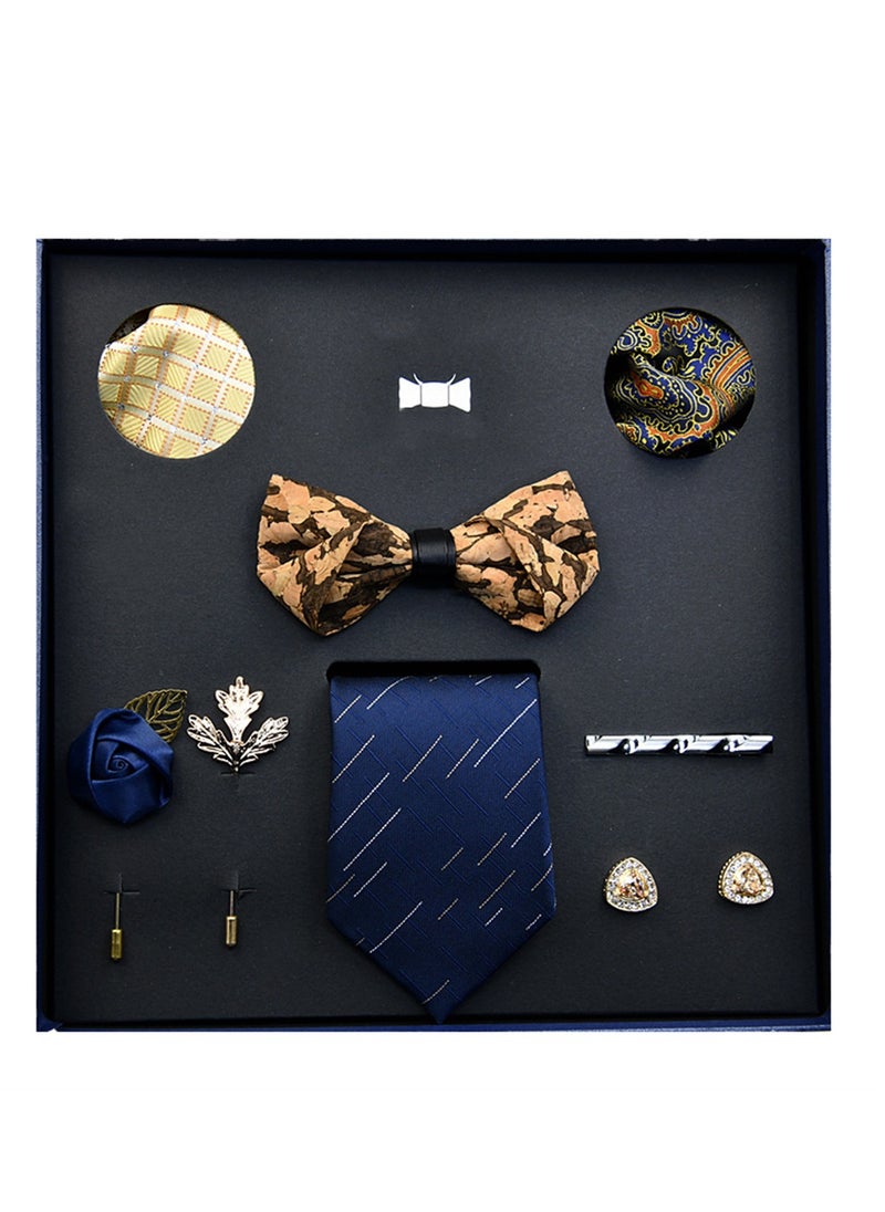 Generic - 8 pcs high-end tie men's business professional formal tie bow tie cufflinks fashion accessories gift box - Image 1