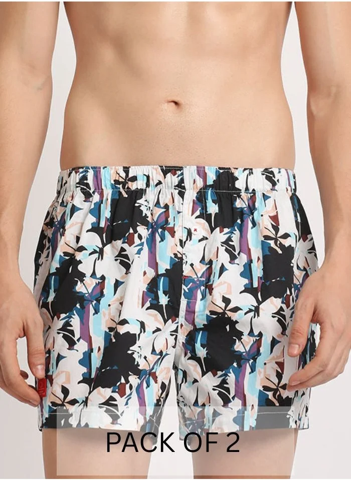 THE BEAR HOUSE THE BEAR HOUSE Men's Lightweight Multicolor Boxers | Soft, Breathable Fabric | Comfortable Fit for Everyday Wear | Stylish & Durable Design|Size-S - XL|BOX-GRUMA-AS_PRNT