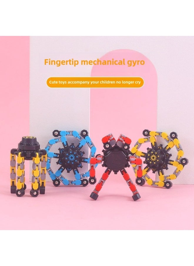 Generic - Robot Fingertip Gyro Deformation Mechanical Finger Gyro Decompression Decompression Artifact Finger Spiral Fingertip Toy-Specifications:Mechanical Gyro - Image 1