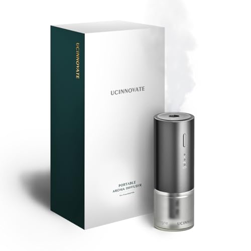 UCINNOVATE معطر هواء السيارة الذكي - موزع هواء تلقائي مع مشبك تهوية، موزع USB 3 أوضاع تركيز، جهاز رذاذ بالموجات فوق الصوتية، عطر فرنسي طبيعي للسيارة والمكتب والمنزل - Image 1