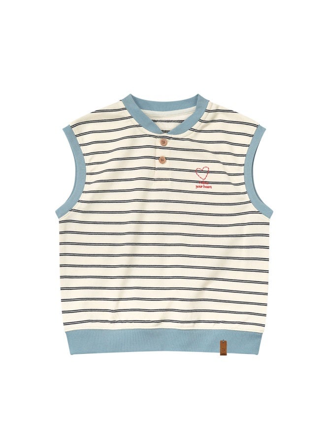 Neza【wilderness Special】children's Vest Striped Spring And Autumn Clothing Boys' Vest Girls' Vest Sleeveless Pullover