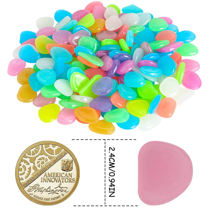 OSOPOLA 150 PCS Luminous Stones â€“ Mixed Color Glow Rocks Decorations DIY Decorative Pebbles for Aquarium Fish Tank Sidewalk Garden Path Patio Terrace Lawn Yard Ornaments Colorful Cobbles Decor FD05MX150 - Image 2