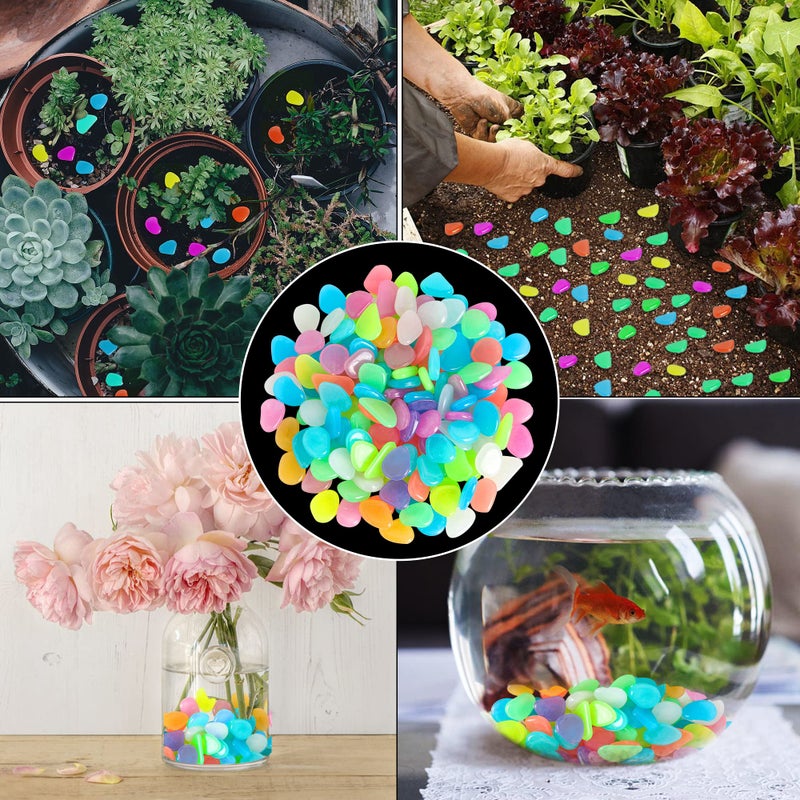 OSOPOLA 150 PCS Luminous Stones â€“ Mixed Color Glow Rocks Decorations DIY Decorative Pebbles for Aquarium Fish Tank Sidewalk Garden Path Patio Terrace Lawn Yard Ornaments Colorful Cobbles Decor FD05MX150 - Image 5