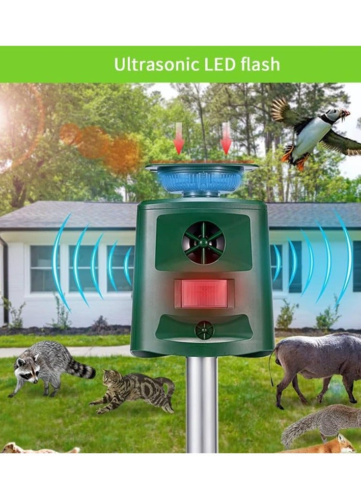 general Animal Repellent, Cat Repellent, Ultrasonic, Deer Repeller, Solar Charging, Pest Repellent, 360° Protection, Waterproof, Dustproof, LED Powerful Flashlight, Infrared Sensor Cat Repellent, Bird Repellent, Dog Repellent, Mouse Repellent, Solar Charging/USB Charging, Bird Pest Control, Suitable for Gardens/Farms/Parks/Parking Lots/Orchards - Image 4