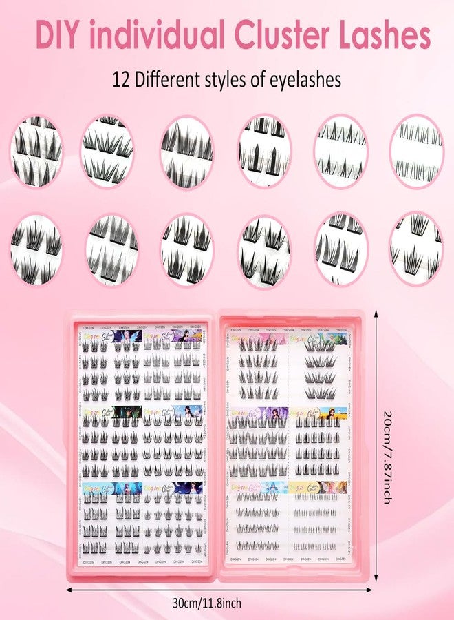 MAYCREATE® Assorted Individual Cluster Eyelashes Set | Mixed Length DIY Lash Extensions with Storage Case | Natural to Dramatic False Lash Clusters for Home Salon Use - Image 2