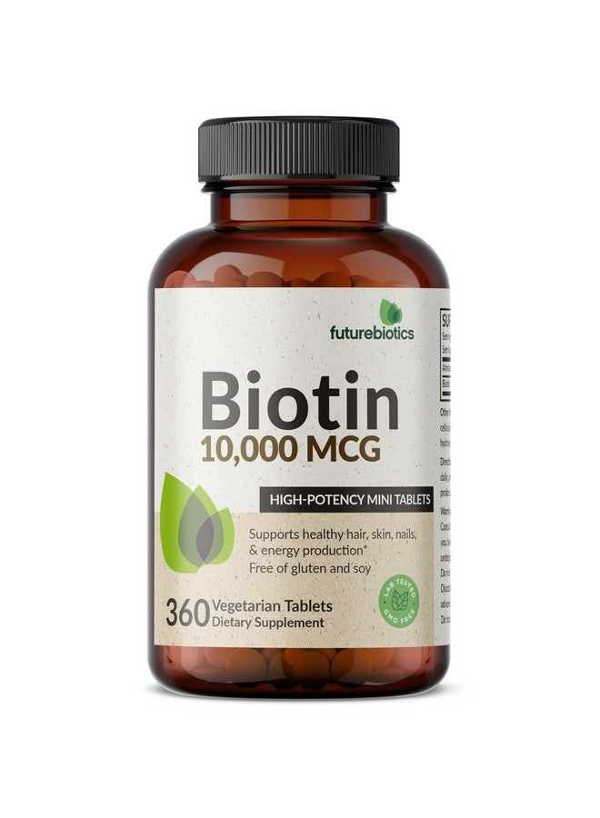 Futurebiotics Biotin 10,000 MCG High Potency Tablets Supports Healthy Hair, Skin & Nails & Energy Production, Non-GMO, 360 Vegetarian Tablets - Image 5