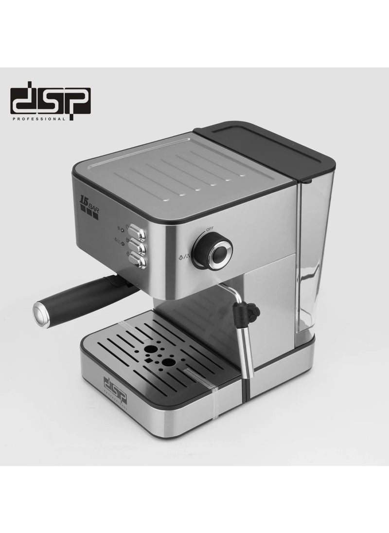دي اس بي - ماكينة إسبريسو DSP، ماكينة قهوة إسبريسو، صانع إسبريسو، ماكينة قهوة، مع عناصر تحكم يدوية - مضخة إيطالية 15 بار، موفرة للطاقة، هيكل من الفولاذ المقاوم للصدأ، KA3091 - Image 1