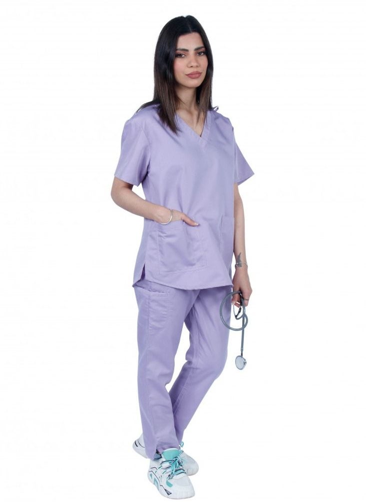 Kenzi Kenzi medical scrub set for unisex light mauve 4  - Image 1