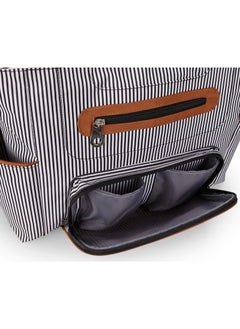 Arababy Set Of 6 Baby Diaper Bag With Hooks And Nappy Changing Mat - Black Black  - Image 4