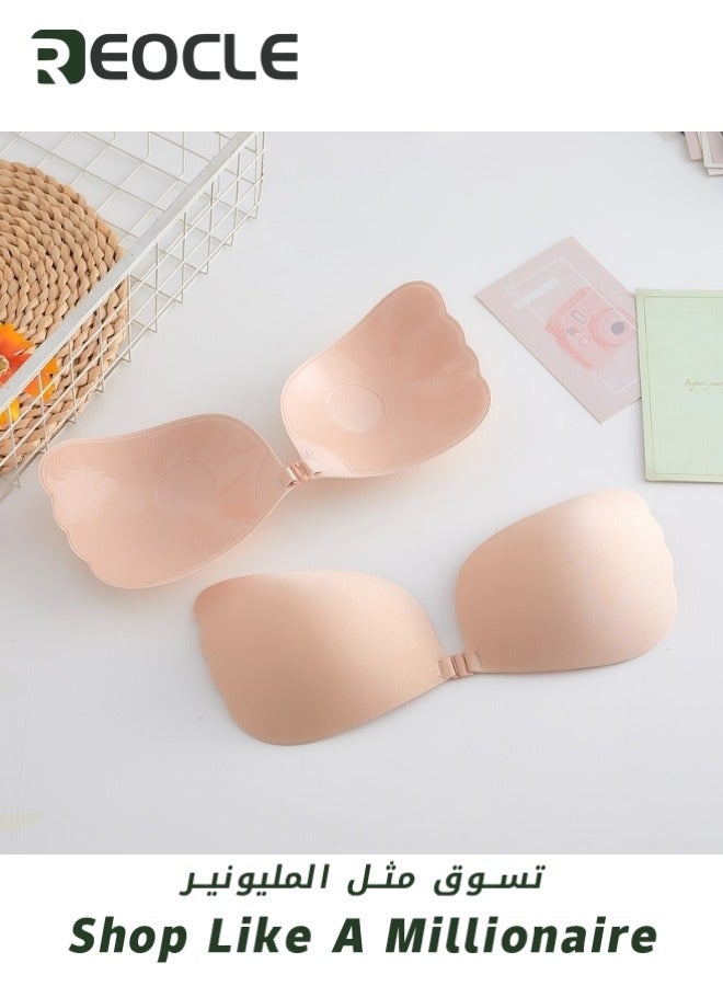 REOCLE Women's Push Up Invisible Bra Backless Strapless Sticky Adhesive Bra Silicone Invisible Push Up Bra Strapless Sticky Bra for Backless Dress - Image 2