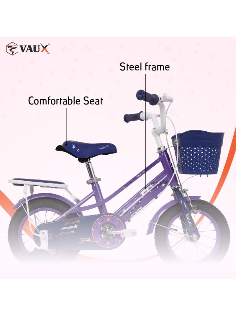 Vaux Starlette Road Bike || 14 Inch Wheel Size || For Kids || Adjustable Seat || Purple - Image 3