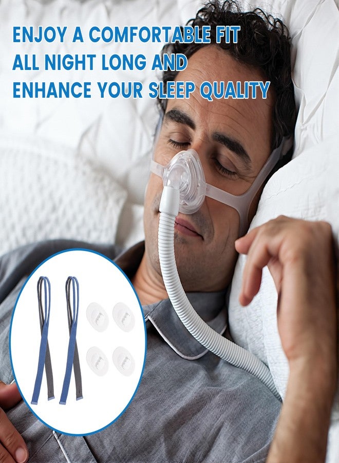 TrustKare مجموعة TrustKare المكونة من 3 قطع من أحزمة غطاء الرأس Airfit P10، أحزمة غطاء رأس بديلة متوافقة مع قناع الوسادة الأنفية P10، تتضمن 3 أحزمة مرنة و6 مشابك ضبط (بدون قناع) - Image 5