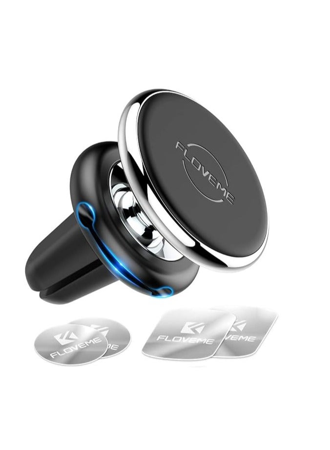 إف لاف مي حامل موبايل مغناطيسي للسيارة من فلوفمي، حامل موباسل للسيارة يثبت في فتحة تهوية، مغناطيسي يدور 360 درجة مناسب للايفون والهواتف الذكية الاخرى، 5 الواح معدنية - Image 1