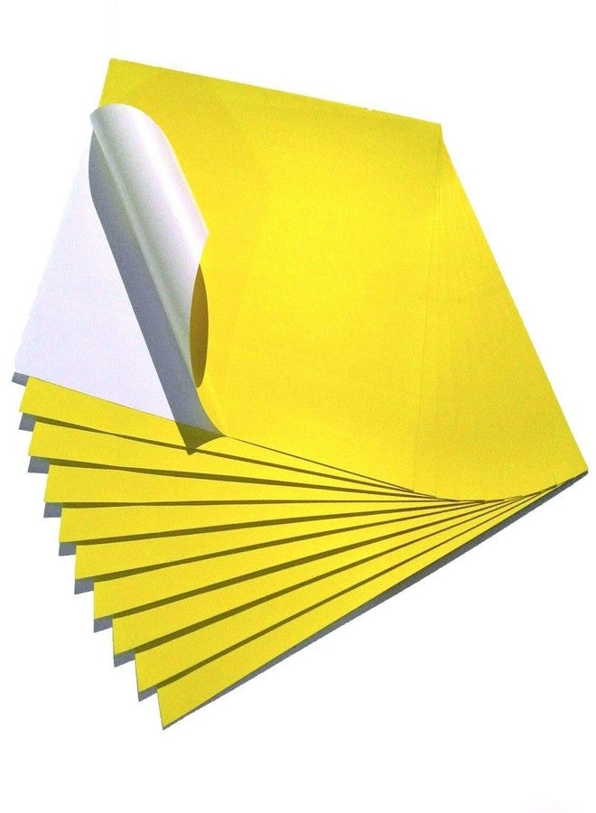 True-Ally 30 A4 Sheets Neon Fluorescent Yellow Colour Laser Inkjet Printable Self Adhesive Sticky Sticker Craft Labels Paper (Yellow) (Pack of 30 Sheets), 30 Labels - Image 1
