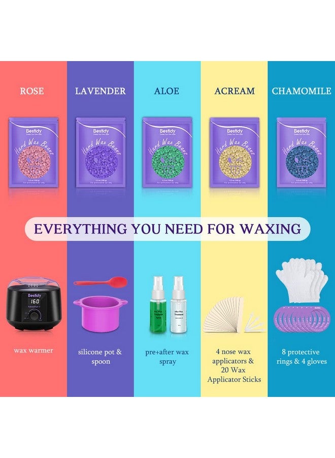 Bestidy Waxing Kit Wax Warmer, Bestidy Digital Wax Kit with Hard Wax Beads for Women and Men,for Whole Body Brazilian Bikini Legs Facial Eyebrow Armpit Hair Removal - Image 3